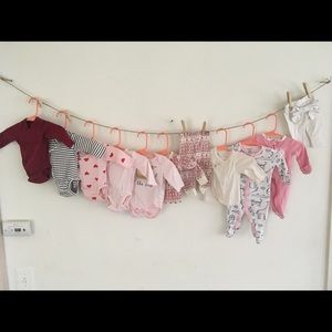 Lot of newborn baby girl clothes 11 items